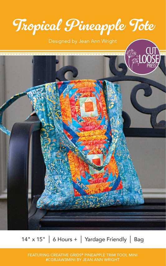 Tropical Pineapple Tote Pattern by Cut Loose Press - front