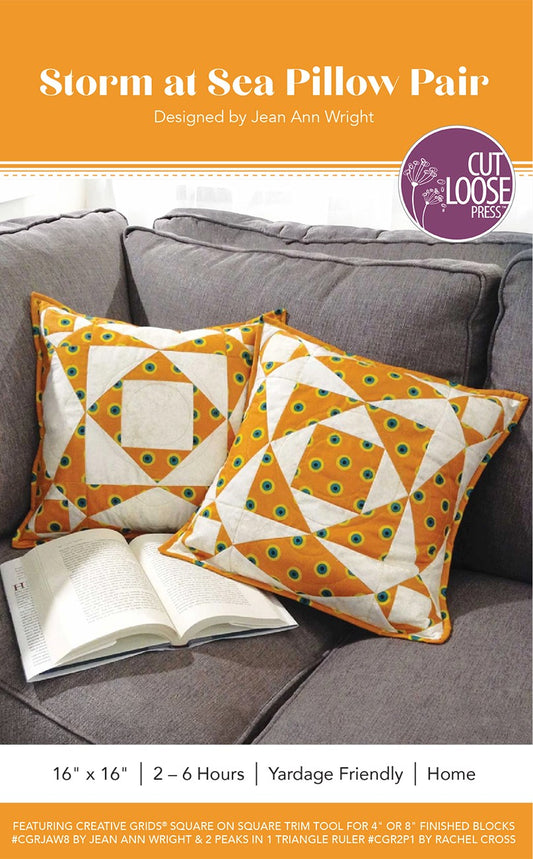 Storm At Sea Pillow Pair Pattern by Cut Loose Press - front