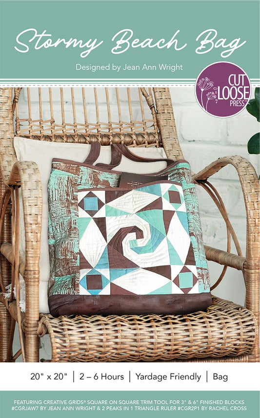 Stormy Beach Bag Pattern by Cut Loose Press - front
