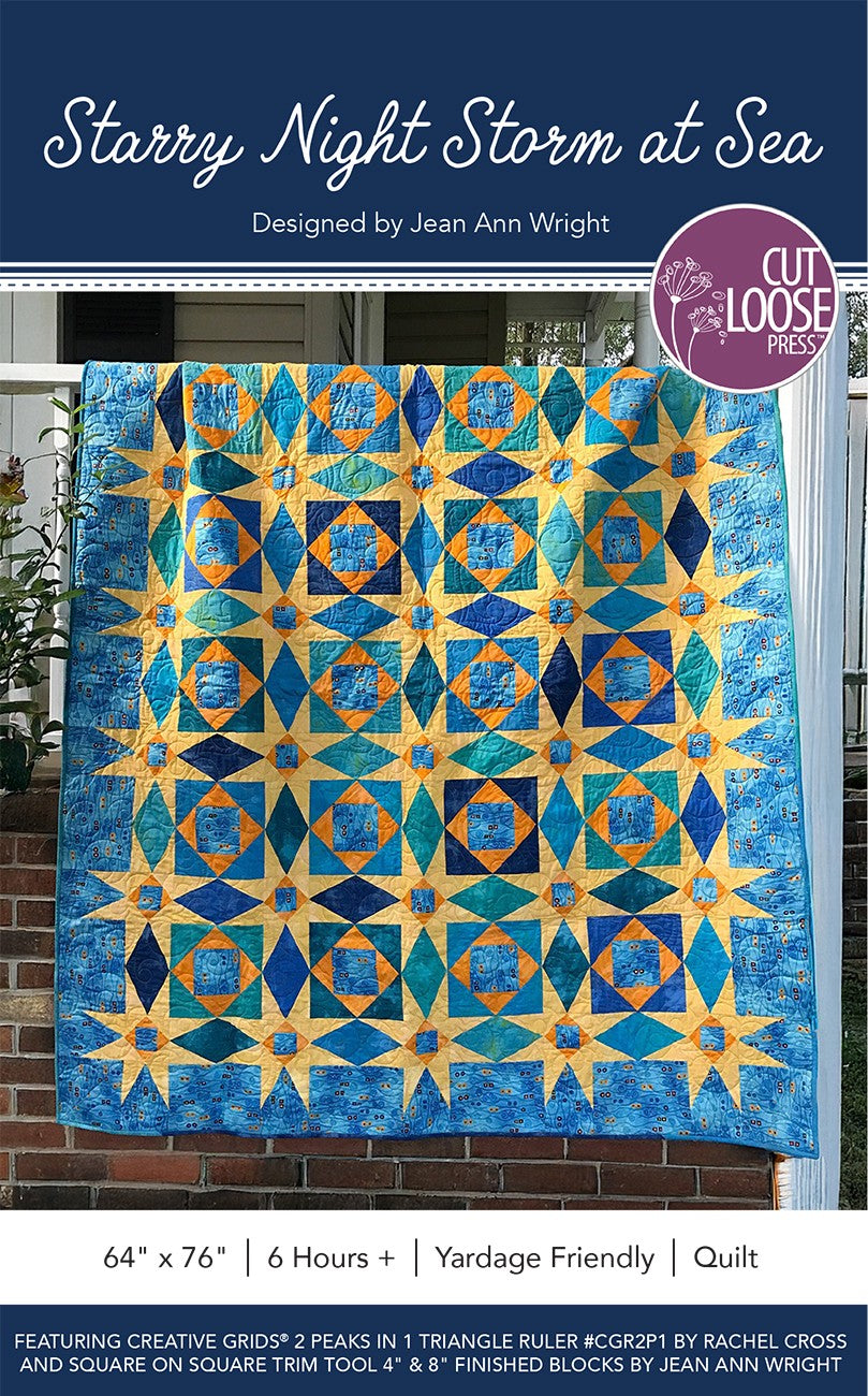 Starry Night Storm At Sea Quilt Pattern by Cut Loose Press - front