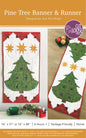 Pine Tree Banner Christmas Table Runner by Cut Loose Press - front
