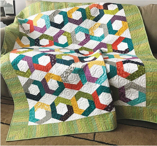 Hexies Go Round Quilt Pattern , quilting and craft projects