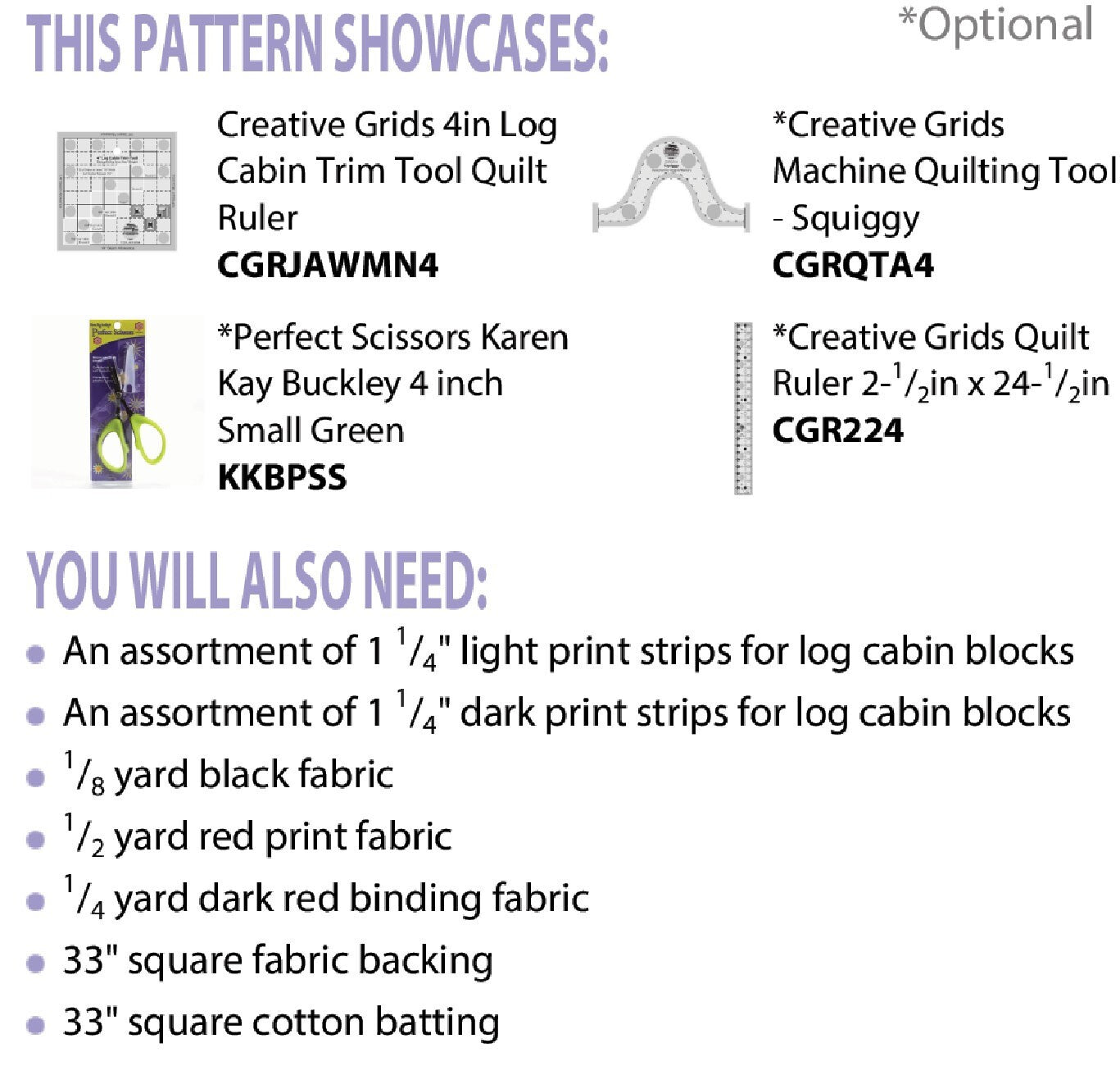 Liberty Logs from Cut Loose Press sewing and quilting product