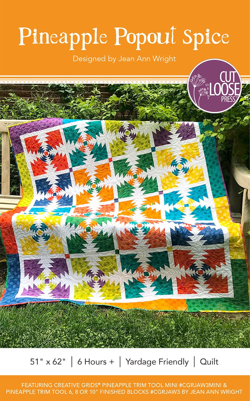 Pineapple Popout Spice Quilt Pattern by Cut Loose Press - front