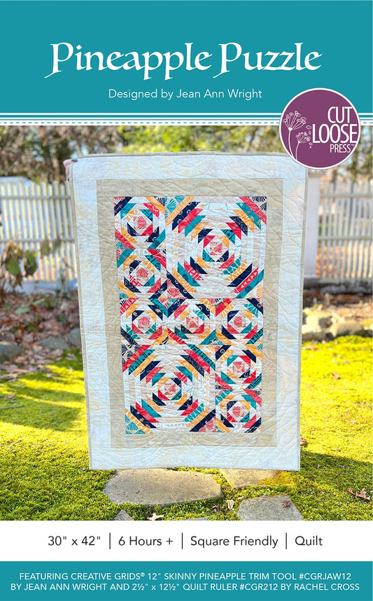 Pineapple Puzzle Quilt Pattern by Cut Loose Press - front