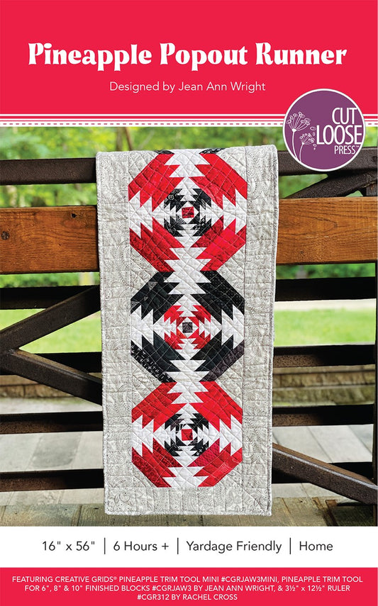 Pineapple Popout Table Runner Pattern by Cut Loose Press - front