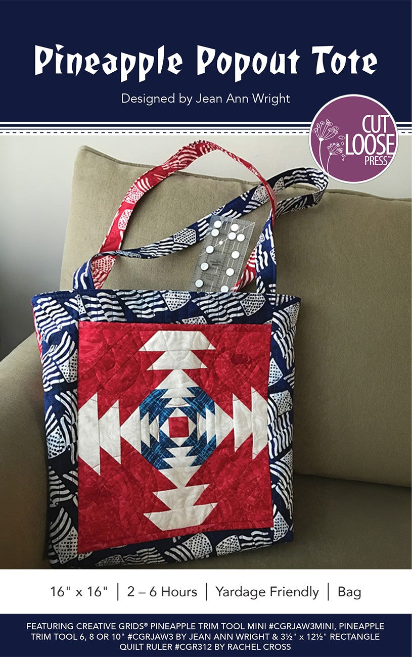 Pineapple Popout Tote Pattern by Cut Loose Press - front