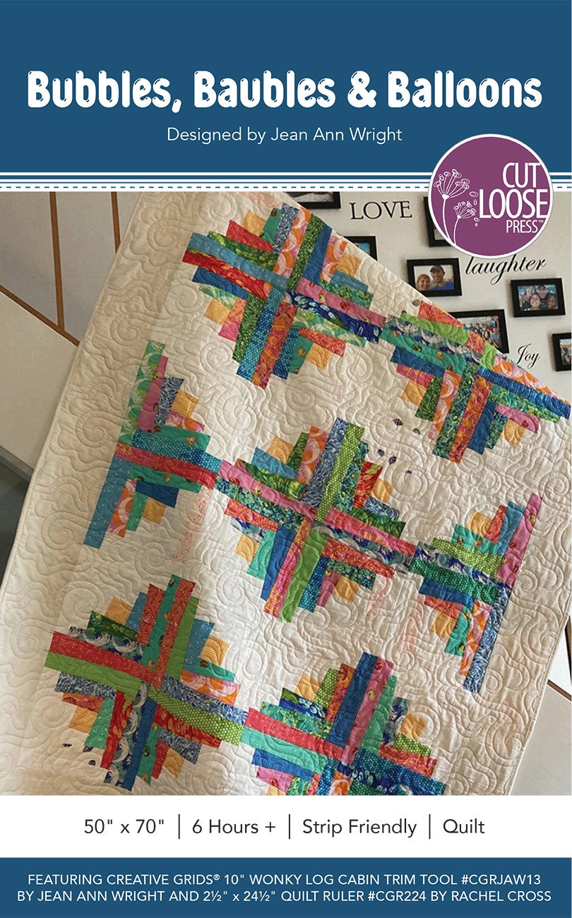 Bubbles Baubles & Balloons Quilt Pattern by Cut Loose Press - front
