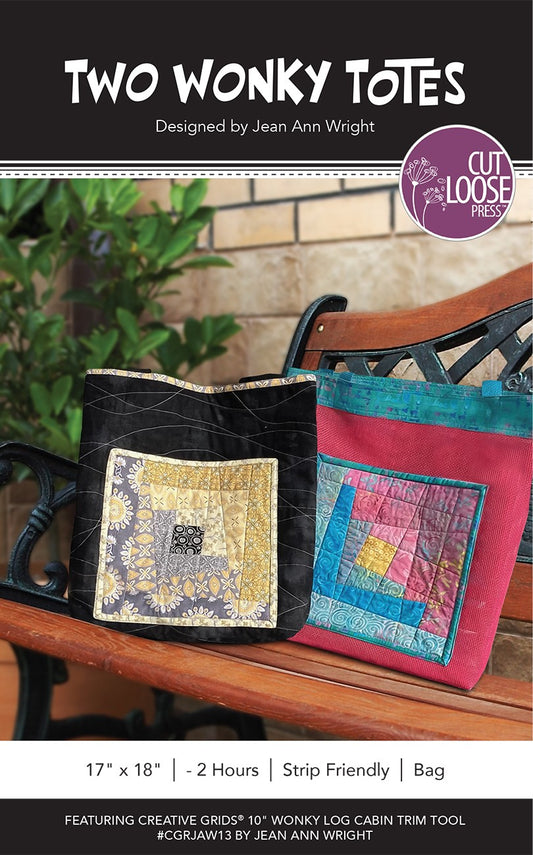 Two Wonky Totes Pattern by Cut Loose Press - front
