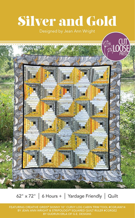 Silver and Gold Quilt Pattern by Cut Loose Press - front