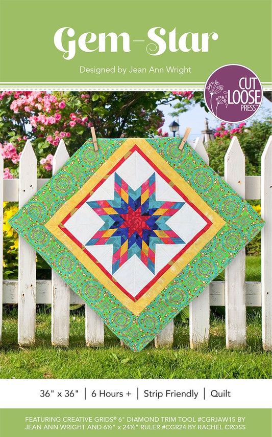 Gem-Star Quilt Pattern by Cut Loose Press - front