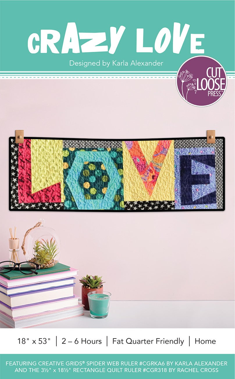 Crazy Love Table Runner Pattern by Cut Loose Press - front
