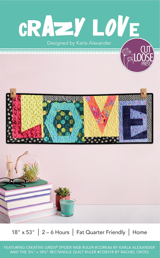 Crazy Love Table Runner Pattern by Cut Loose Press - front