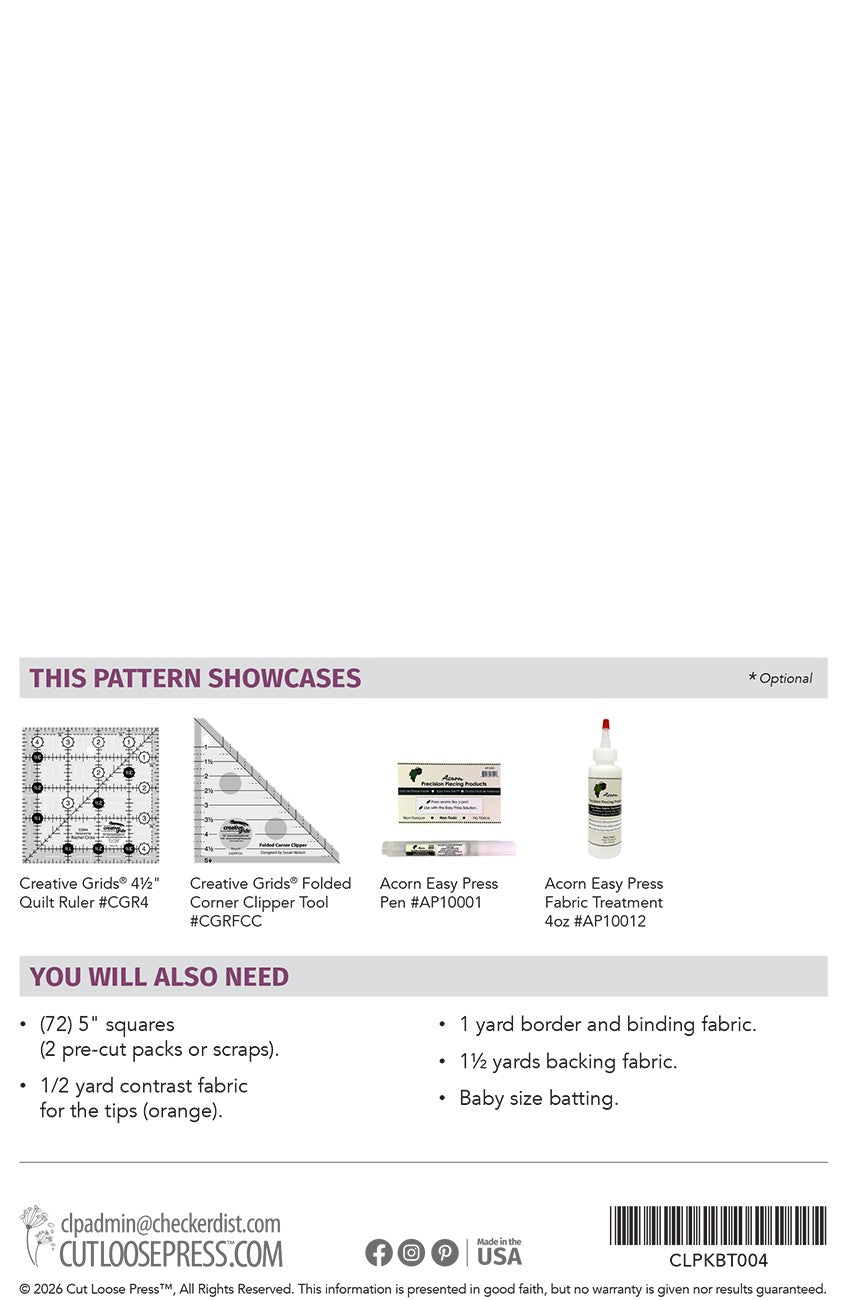 Tip-Top Baby Quilt Pattern by Cut Loose Press - back
