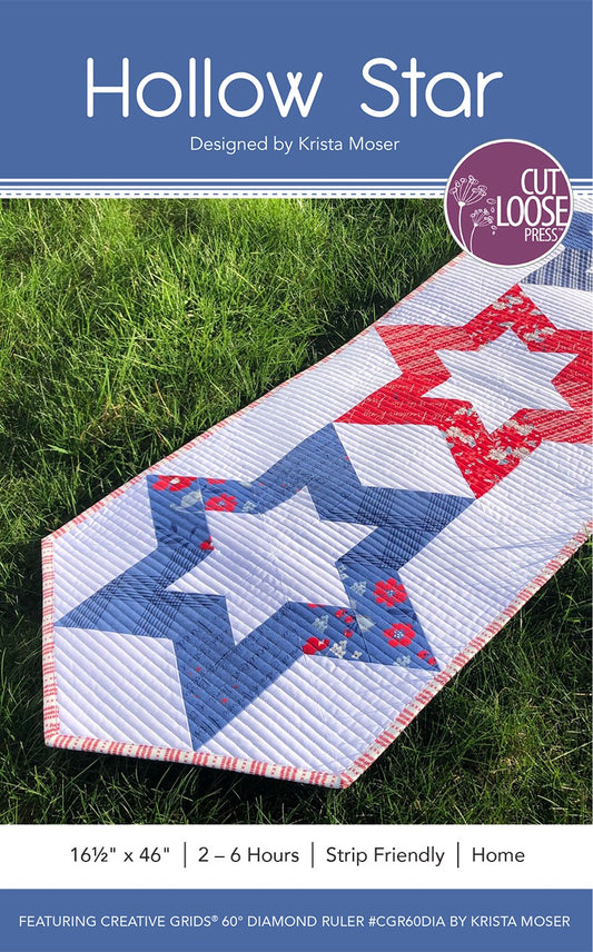 Hollow Star Table Runner Pattern by Krista Moser by Cut Loose Press - front