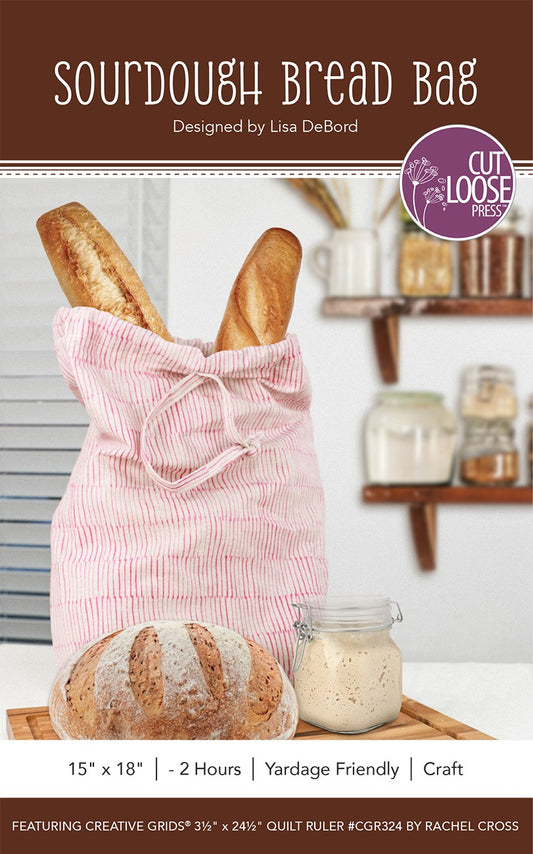 Sourdough Bread Bag Pattern by Cut Loose Press - front