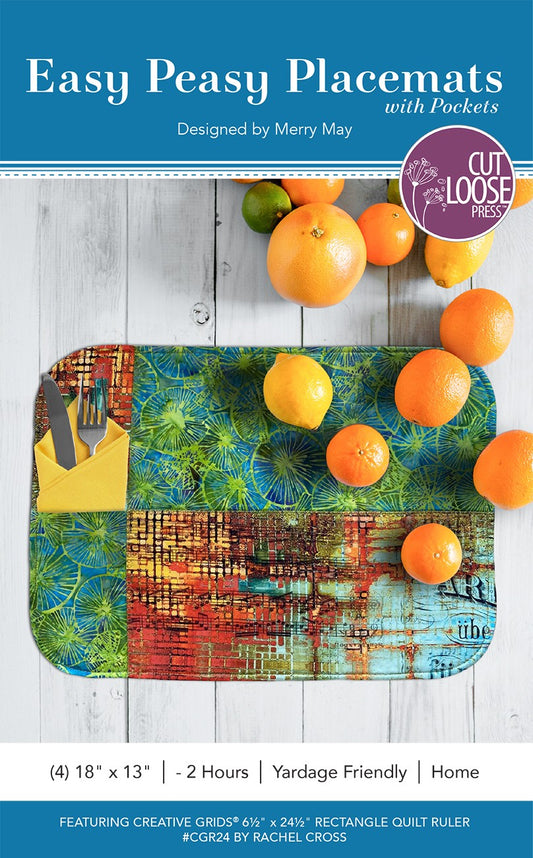 Easy Peasy Placemats with Pockets Pattern by Cut Loose Press - front