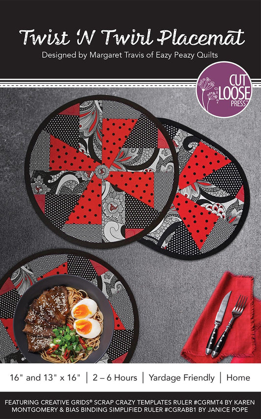 Twist N Twirl Placemat Pattern by Cut Loose Press by Cut Loose Press - front