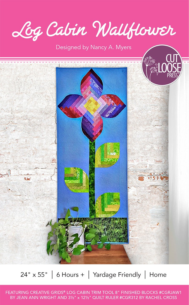 Log Cabin Wallflower Wallhanging Pattern by Cut Loose Press - front