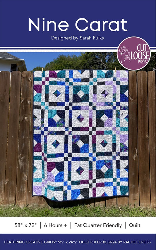 Nine Carat Quilt Pattern by Cut Loose Press - front