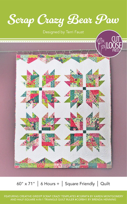Scrap Crazy Bear Paw Quilt Pattern from Cut Loose Press by Cut Loose Press - front