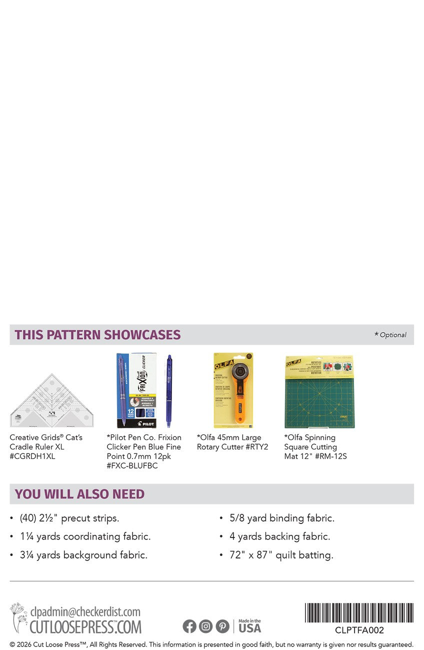 Surprise Party Quilt Pattern by Cut Loose Press - back