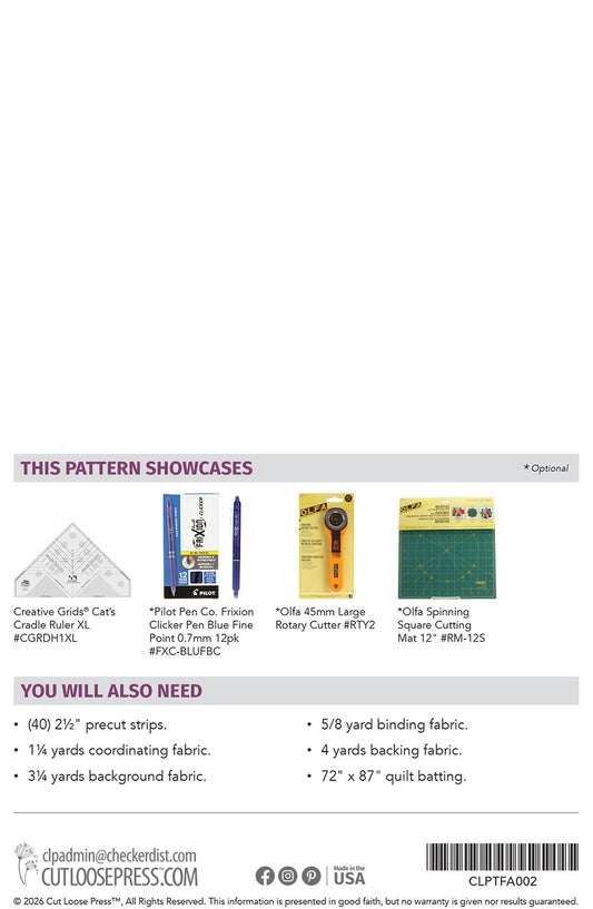 Surprise Party Quilt Pattern by Cut Loose Press - back
