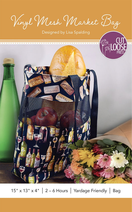 Vinyl Mesh Market Bag Pattern by Cut Loose Press - front