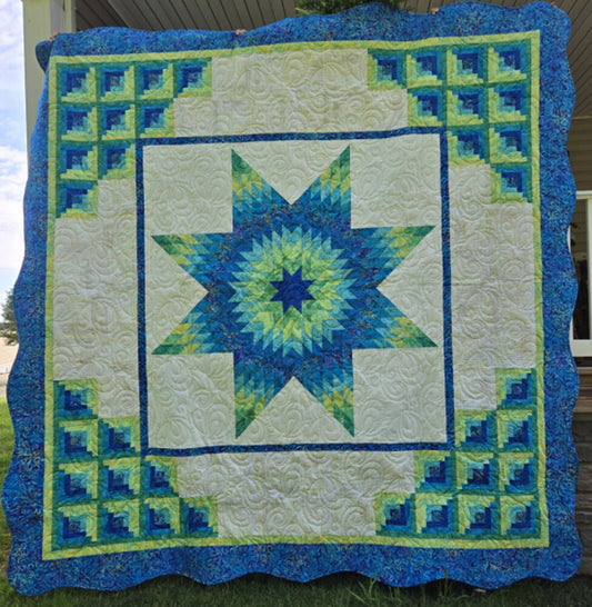 Lone Star Log Cabin Quilt sewing and quilting product