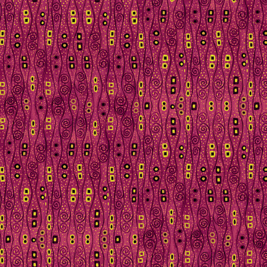 Gilded Plume - Burgundy Abstract Bejeweled Stripes W/metallic sewing and quilting product