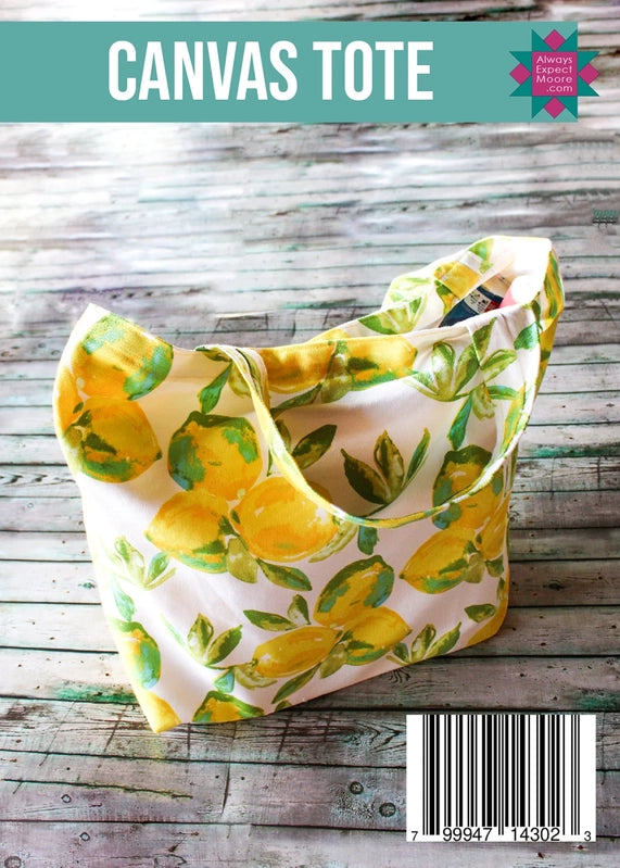 Canvas Tote Postcard Pattern for patchwork, quilting and sewing