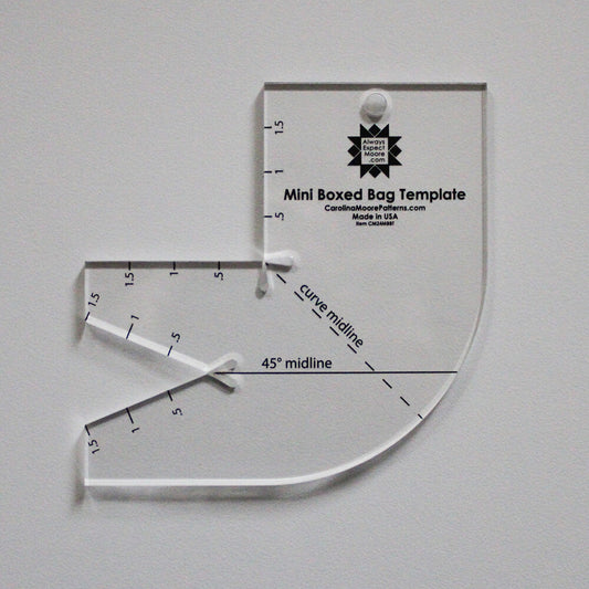 Mini Boxed Bag Template for precise cutting, marking and patchwork