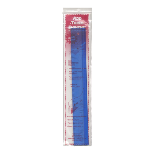 Add Three-Eighths Ruler 1 1/2in x 12in for precise cutting, marking and patchwork