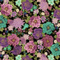 Shizuka - Black Packed Asian Floral Metallic sewing and quilting product