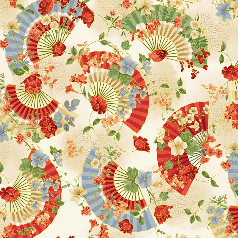 Imperial Bloom - Beige w/Metallic