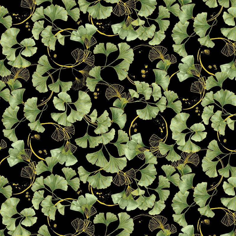 Imperial Bloom - Green Gingko w/Metallic