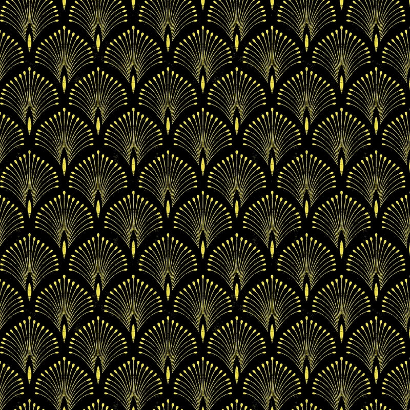 Imperial Bloom - Black Art Deco w/Metallic