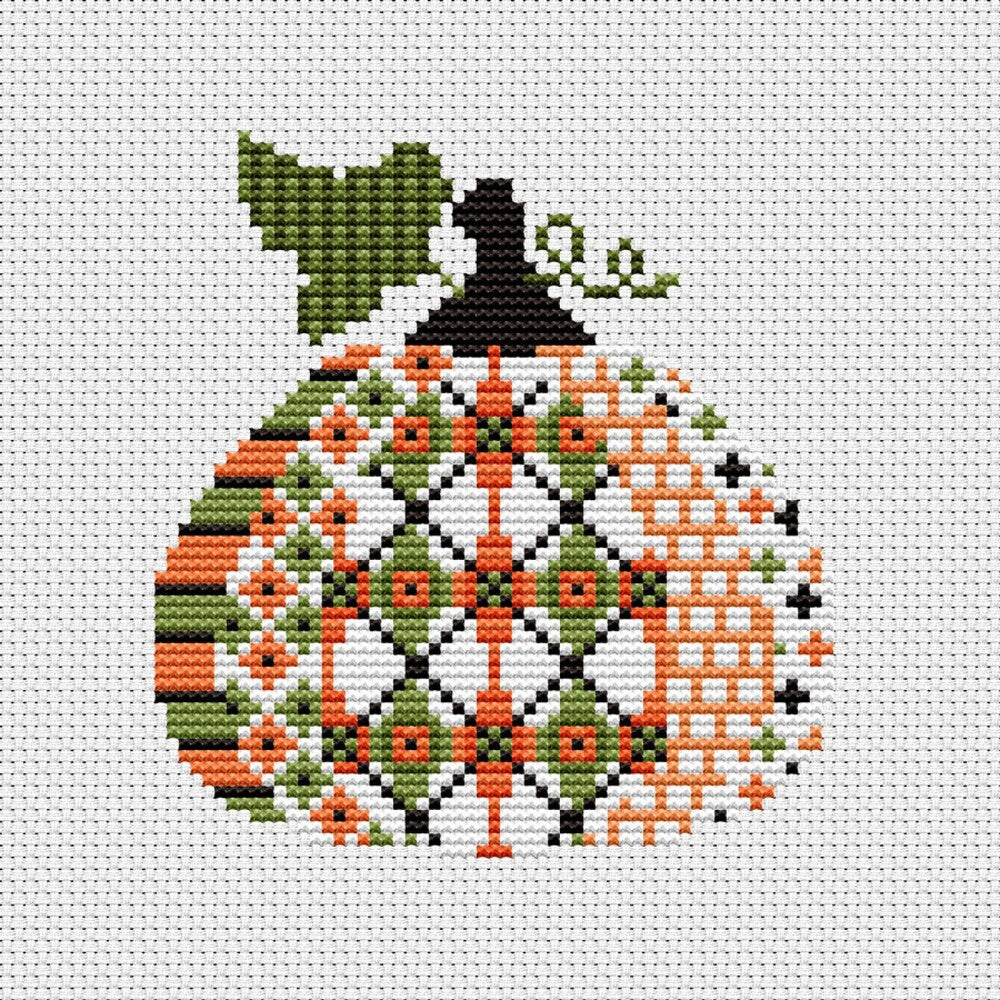 Patterned Pumpkin CROSS STITCH Kit - 1 , quilting and craft projects