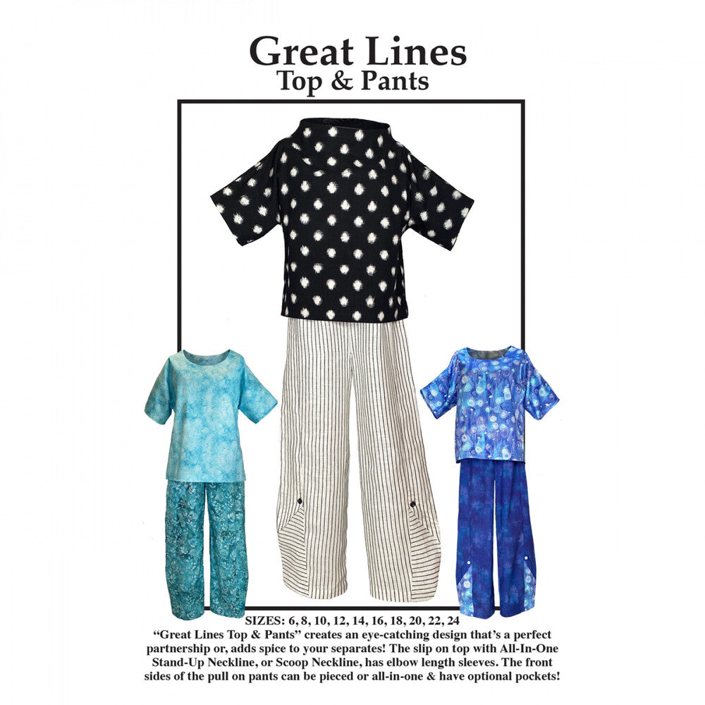 Great Lines Top & Pants Pattern , quilting and craft projects