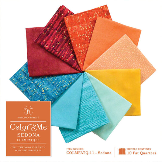 Color Me Fat Quarter Bundle – Sedona 10pcs for patchwork, quilting and sewing