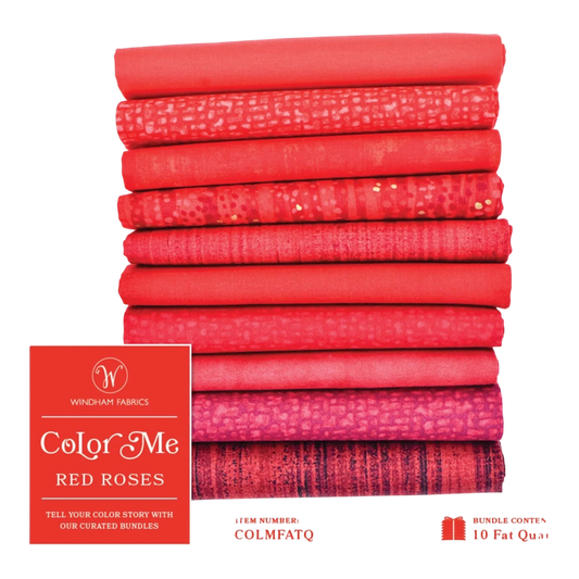 Color Me Fat Quarter Bundle - Red Roses 10pc
