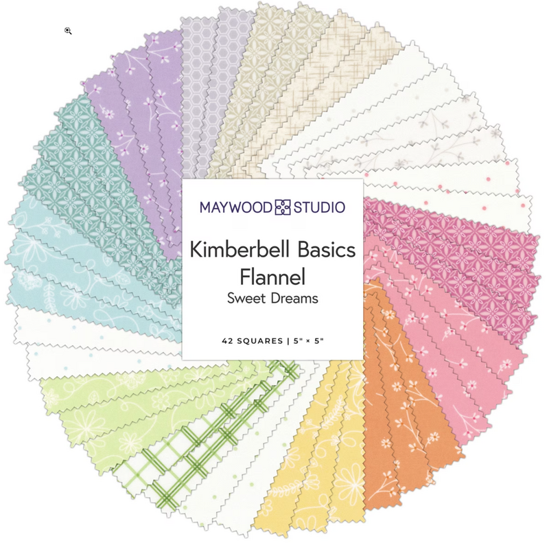 Kimberbell Basics Flannel Sweet Dreams 127 mm Charms (42pc) for patchwork, quilting and sewing