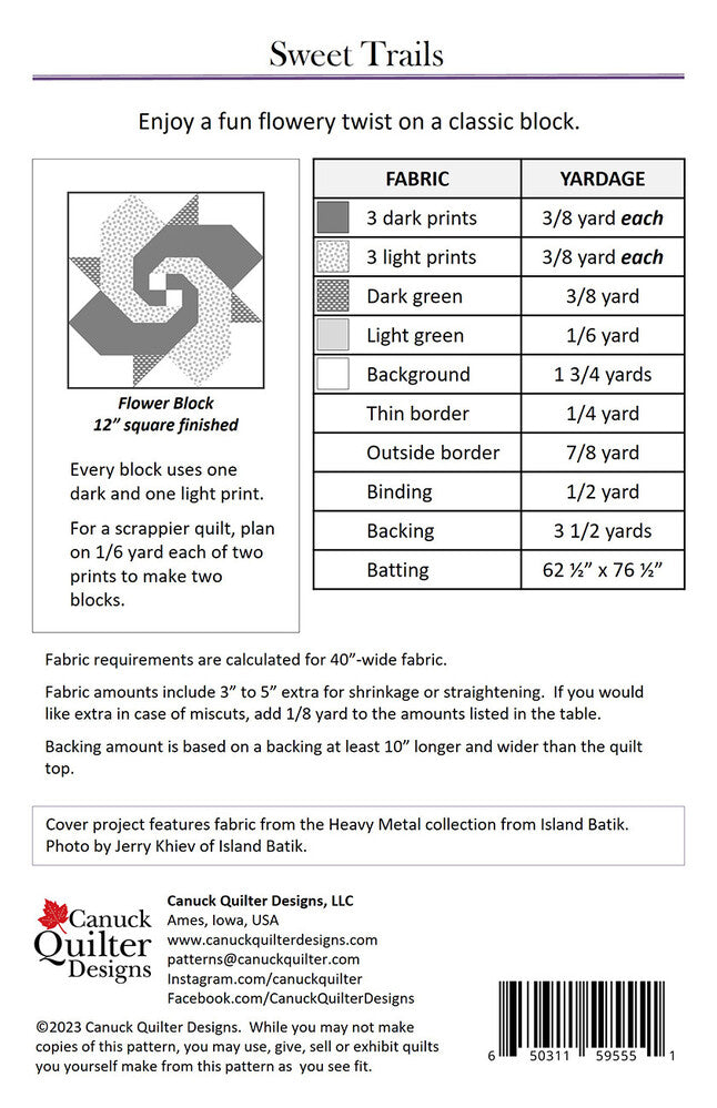 Sweet Trails Quilt Pattern , quilting and craft projects