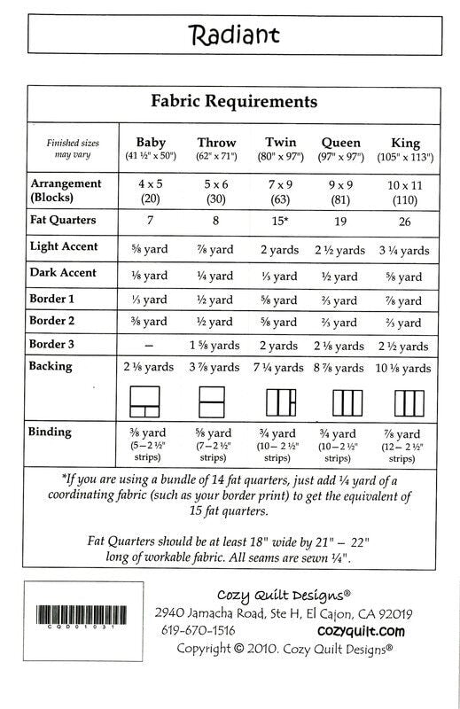 Radiant Quilt Pattern , quilting and craft projects