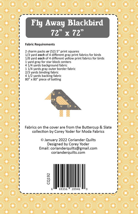 Fly Away Blackbird Pattern , quilting and craft projects