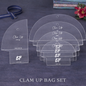 Clam Fam Bag Template Set for precise cutting, marking and patchwork