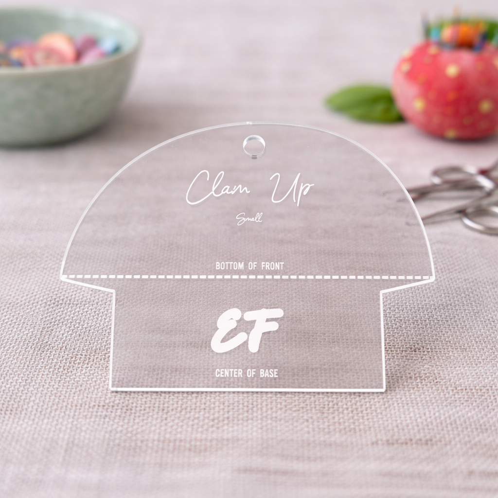 Clam Bag Template SMALL for precise cutting, marking and patchwork