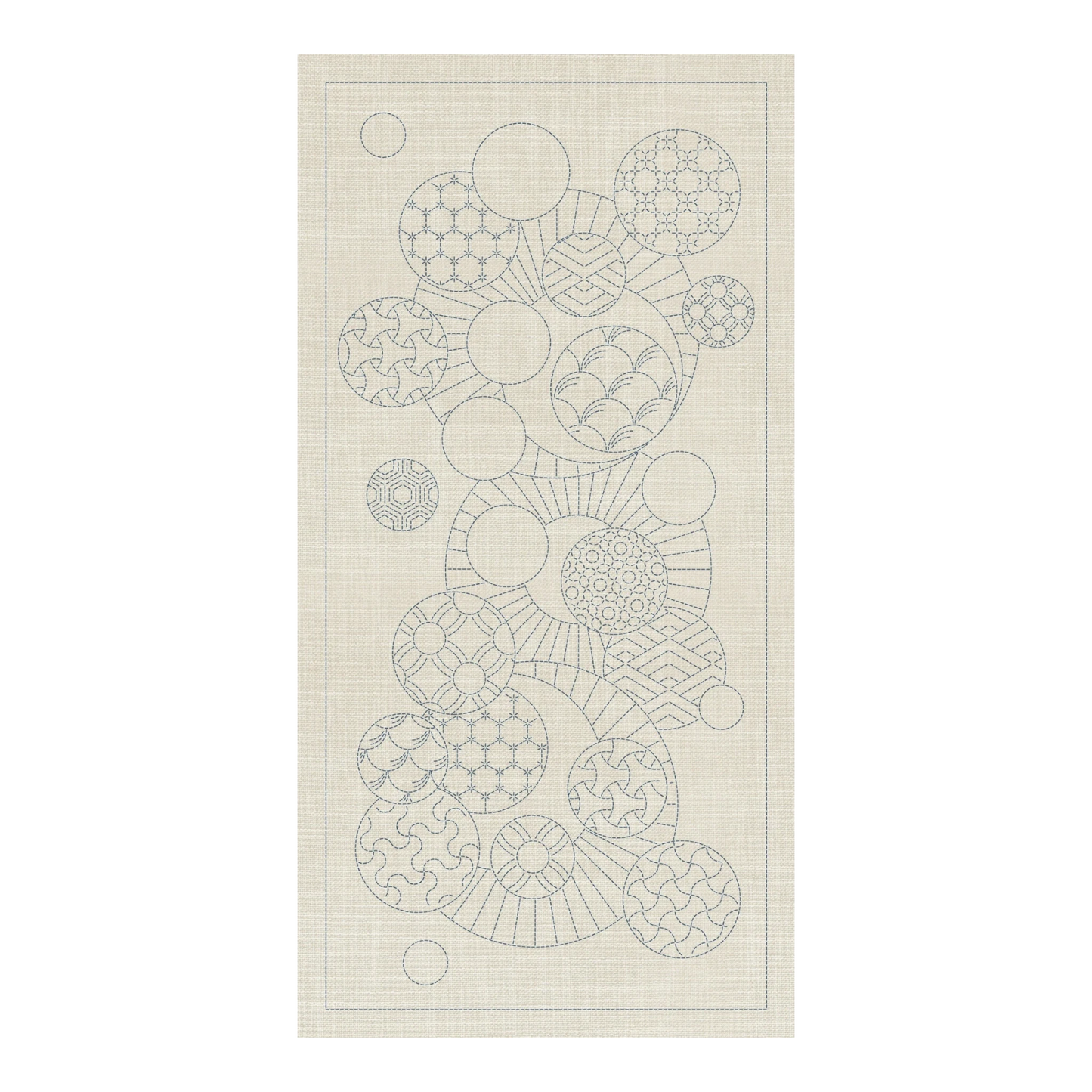 Sashiko Geometric Circles 1 Cream