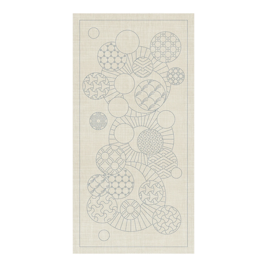 Sashiko Geometric Circles 1 Cream