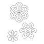 Quilt Stencil Flowers - Size: 127 mm, 121 mm, and 76 mm for precise cutting, marking and patchwork